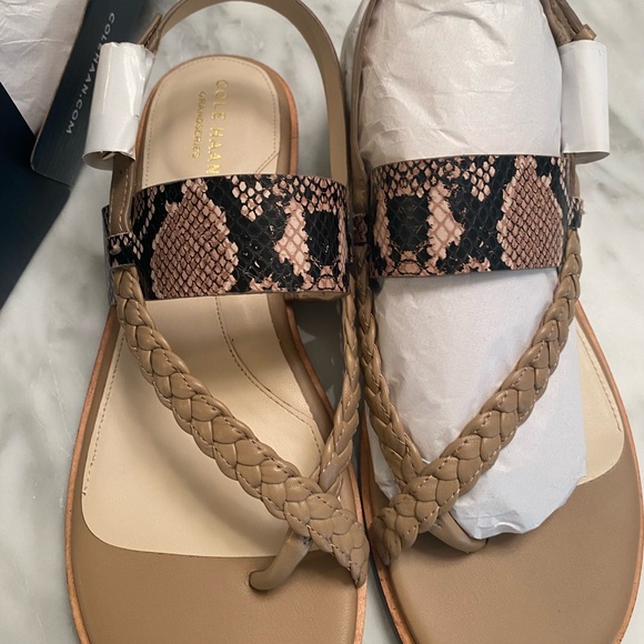 Cole Haan Shoes - NWT snakeskin and tan Cole Haan sandals
